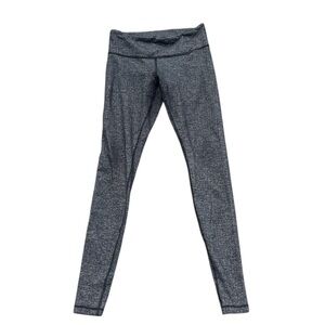 LULULEMON ATHLETICA Wunder Under High Rise Heathered Black Luon Leggings